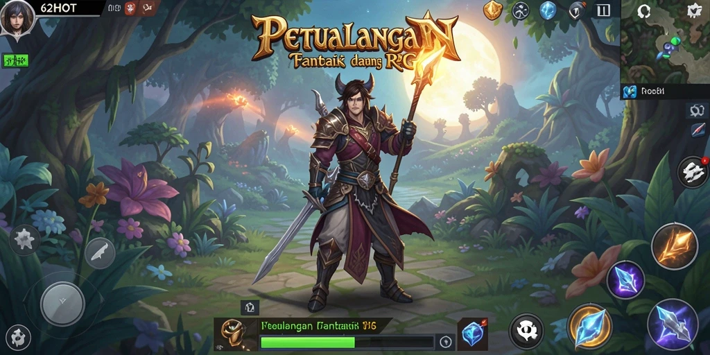 Tampilan gameplay RPG yang menakjubkan dalam 62HOT.