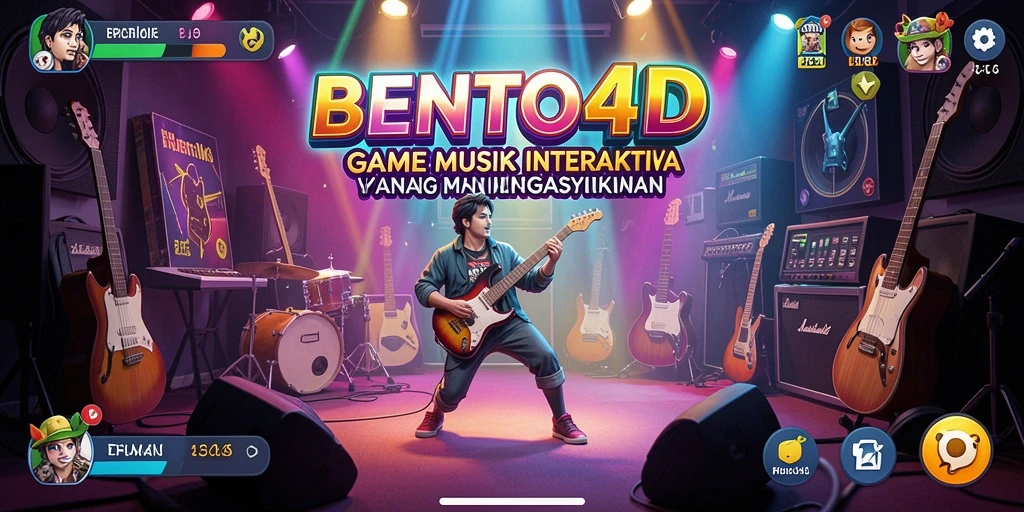 Screenshot BENTO4D menampilkan interaksi gameplay yang seru dengan musik.