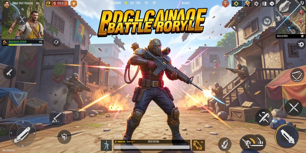 Screenshot dari pertempuran seru di RPGAME yang menunjukkan gameplay Battle Royale yang intens.